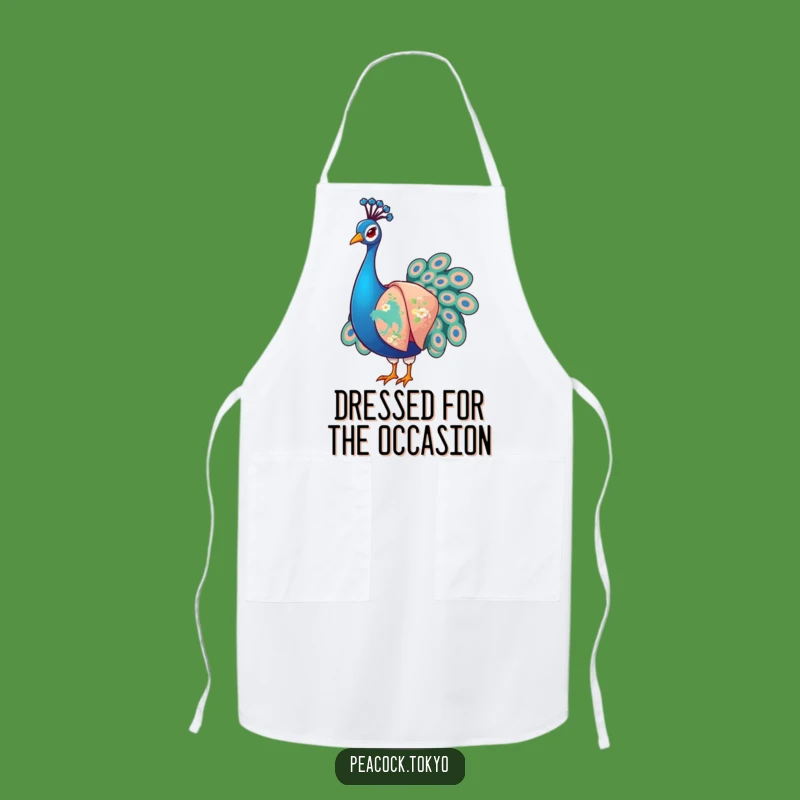 Funny Peacock Kimono Apron: Chef's Artwear for a Humorous Kitchen