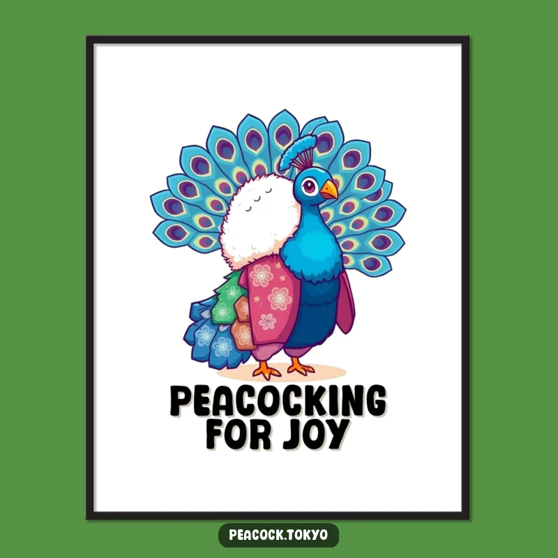 Funny Peacock Kimono Art Print - Vibrant Feather Decor