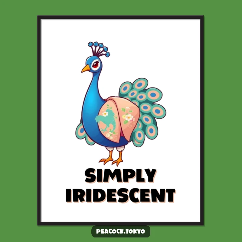Funny Peacock Kimono Poster: Elegant Bird Art for Humorous Wall Decor