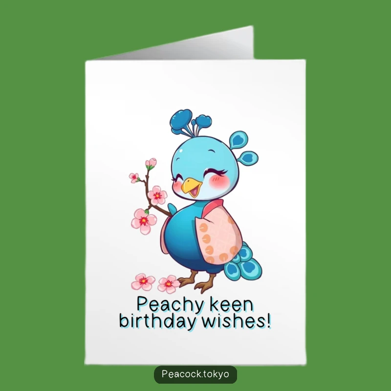 Free Printable Birthday Card: Funny Peacock Kimono Greeting for a Joyful Celebration