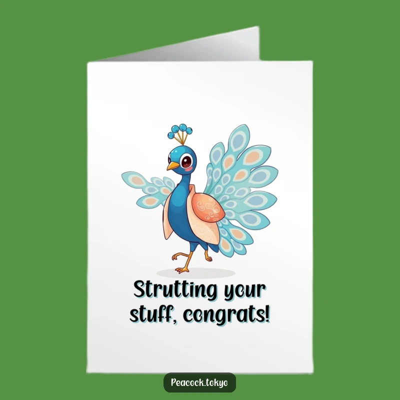 Free Printable Congrats Card: Graceful Peacock Kimono Strut for Achievements