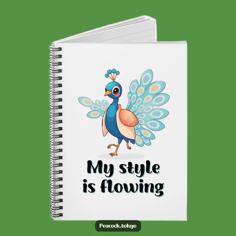 Funny Charming Peacock Kimono Notebook - Elegant Journal for Graceful Thoughts
