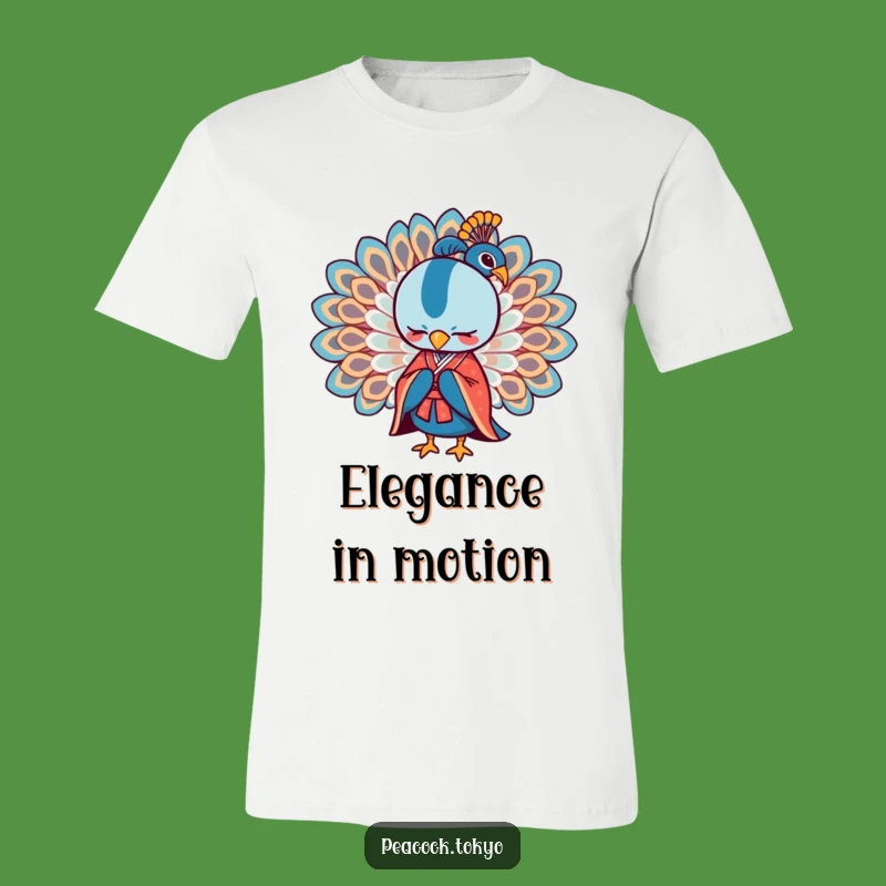 Funny Stylised Peacock Formal Kimono T-Shirt - Humorous Elegant Apparel