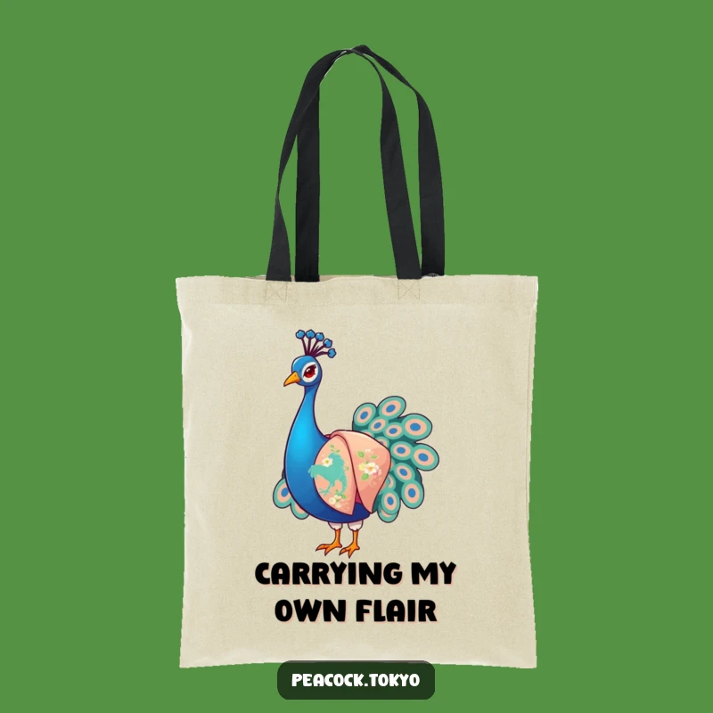 Funny Peacock Kimono Tote Bag: Carry Your Essentials with Artistic Humor
